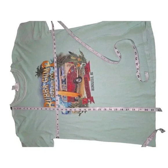 Vintage Bubba Gump Shrimp Co Forest Gump Hawaiin Men's Blue T-Shirt Size XL - Picture 5 of 10